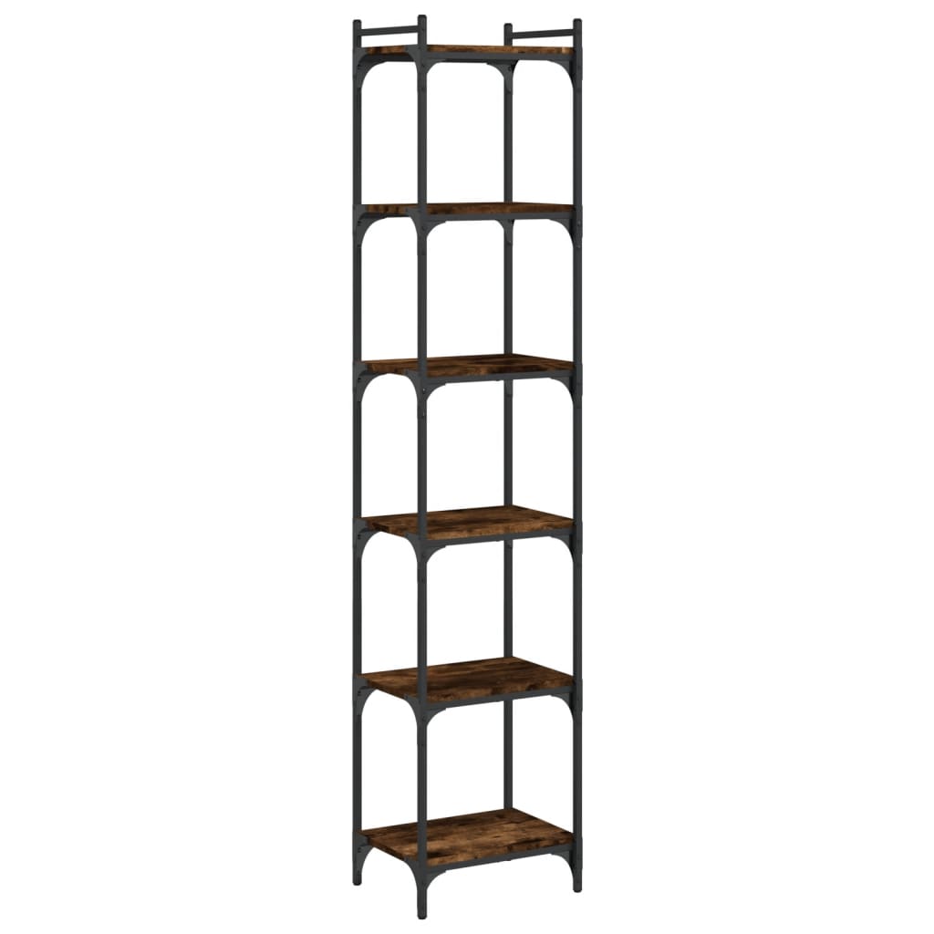 6-tier bookcase, brown oak 40x30x188 cm, processed wood