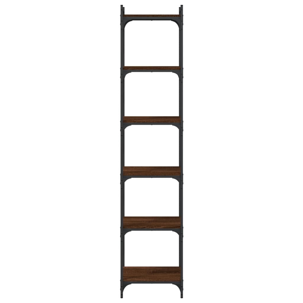 6-tier bookcase, brown oak 40x30x188 cm, processed wood