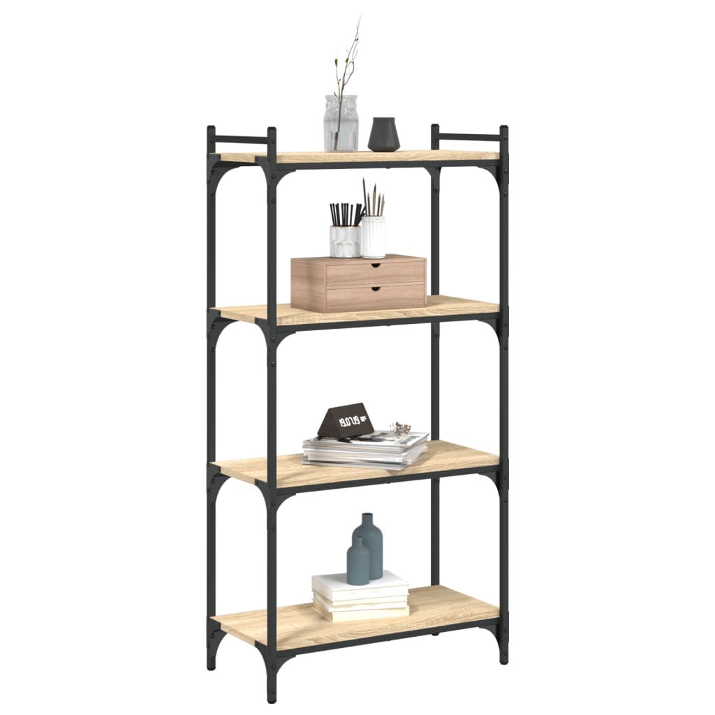 4-tier bookcase sonoma oak 60x30x120 cm processed wood