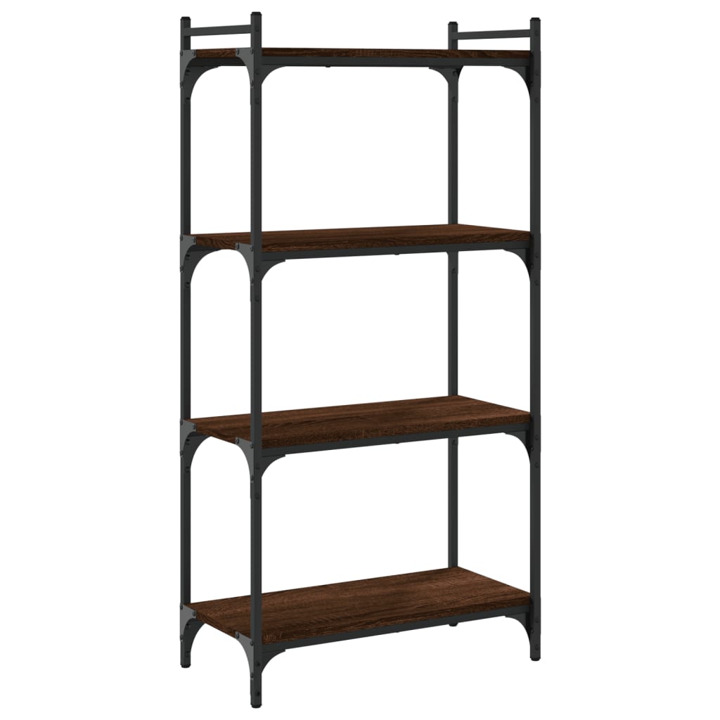 4-tier bookcase, brown oak 60x30x120 cm, processed wood