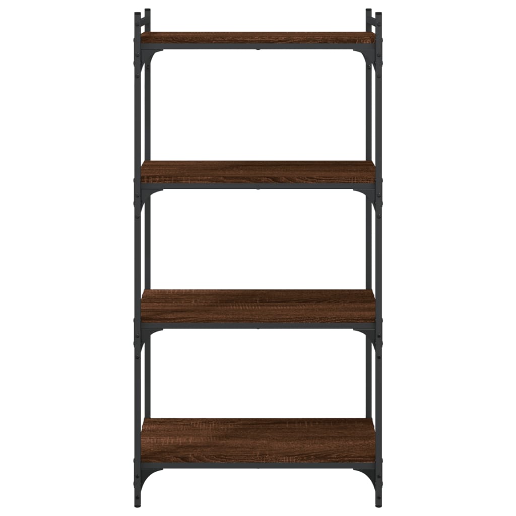 4-tier bookcase, brown oak 60x30x120 cm, processed wood