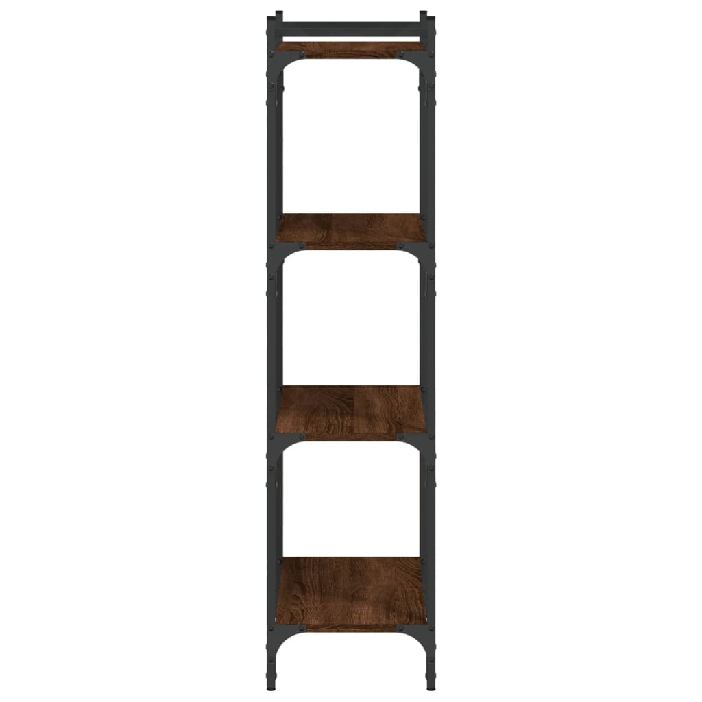 4-tier bookcase, brown oak 60x30x120 cm, processed wood