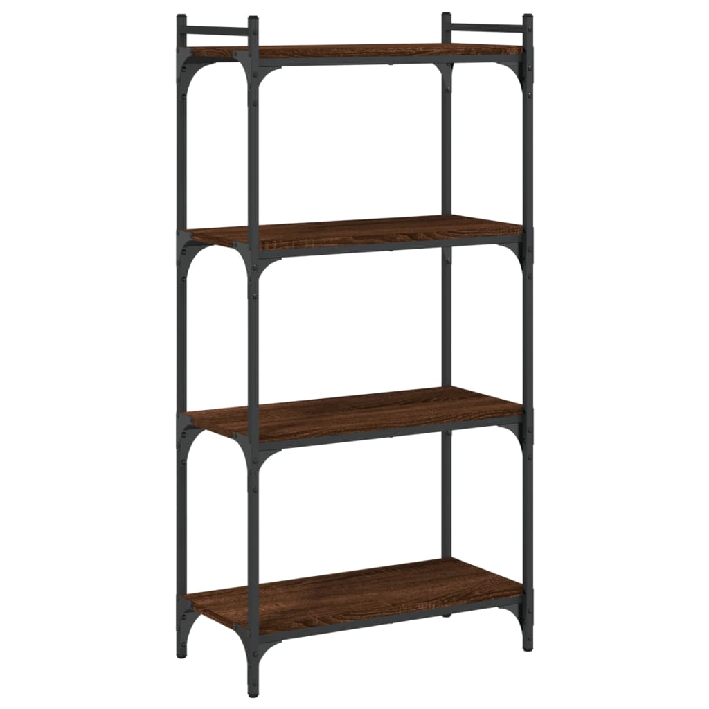 4-tier bookcase, brown oak 60x30x120 cm, processed wood