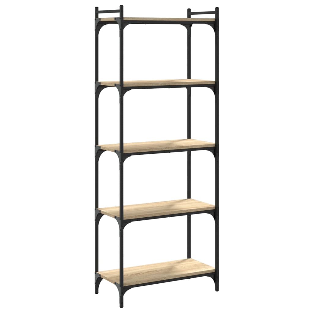 5-tier bookcase sonoma oak 60x30x154 cm processed wood