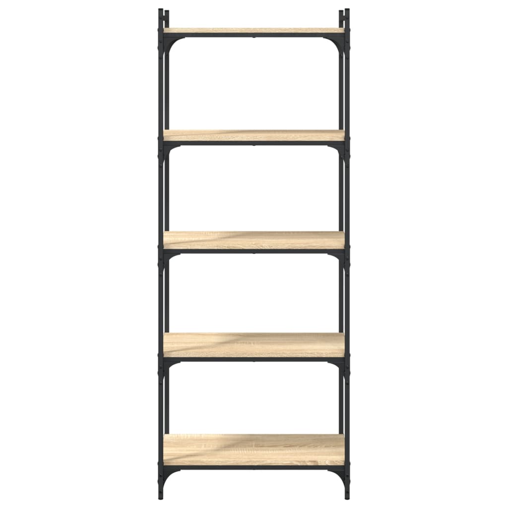 5-tier bookcase sonoma oak 60x30x154 cm processed wood