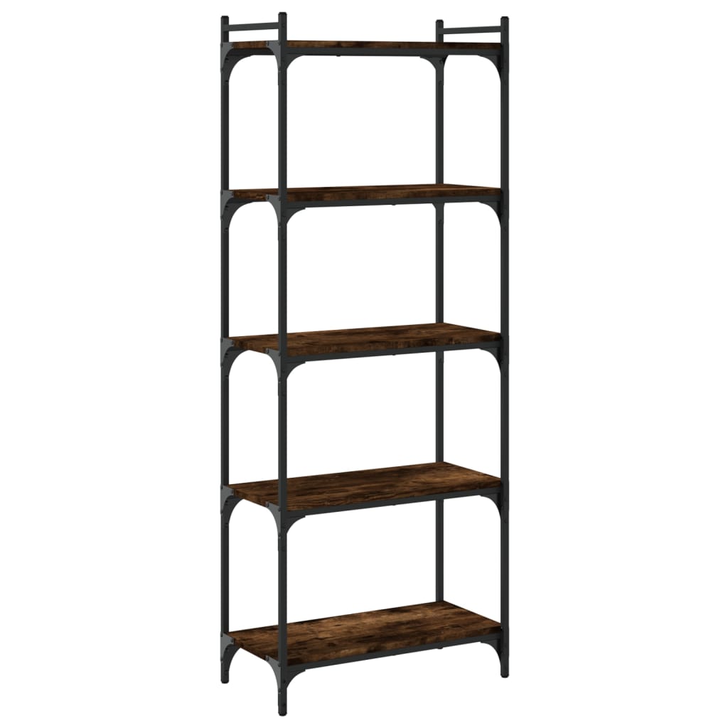 5-tier bookcase smoked oak 60x30x154 cm processed wood