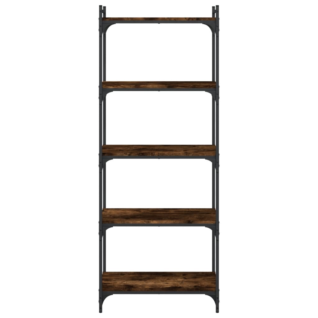 5-tier bookcase smoked oak 60x30x154 cm processed wood