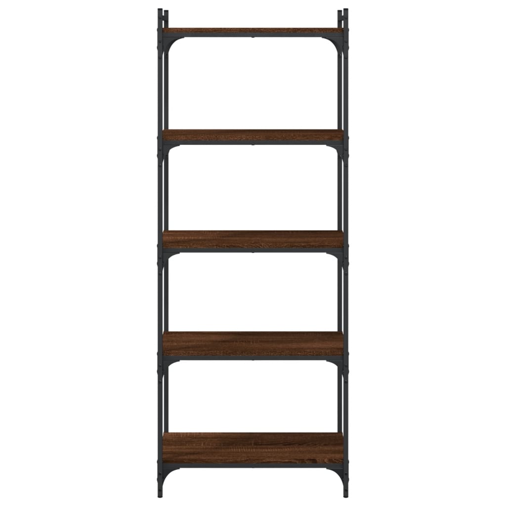 5-tier bookcase, brown oak 60x30x154 cm, processed wood