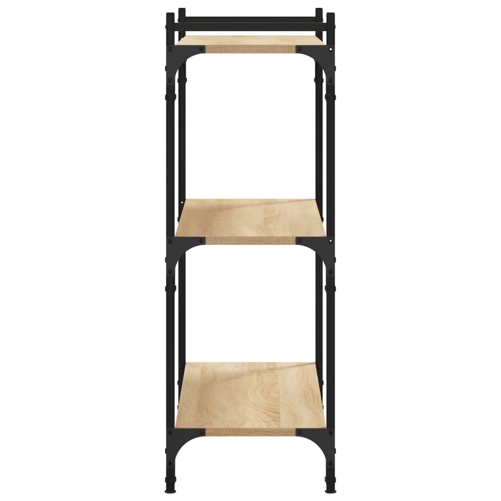 3-tier bookcase, sonoma oak, 80x30x86 cm, processed wood