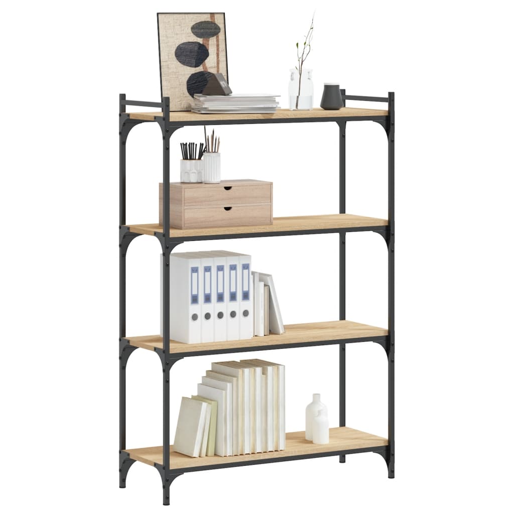 4-tier bookcase sonoma oak 80x30x120 cm processed wood