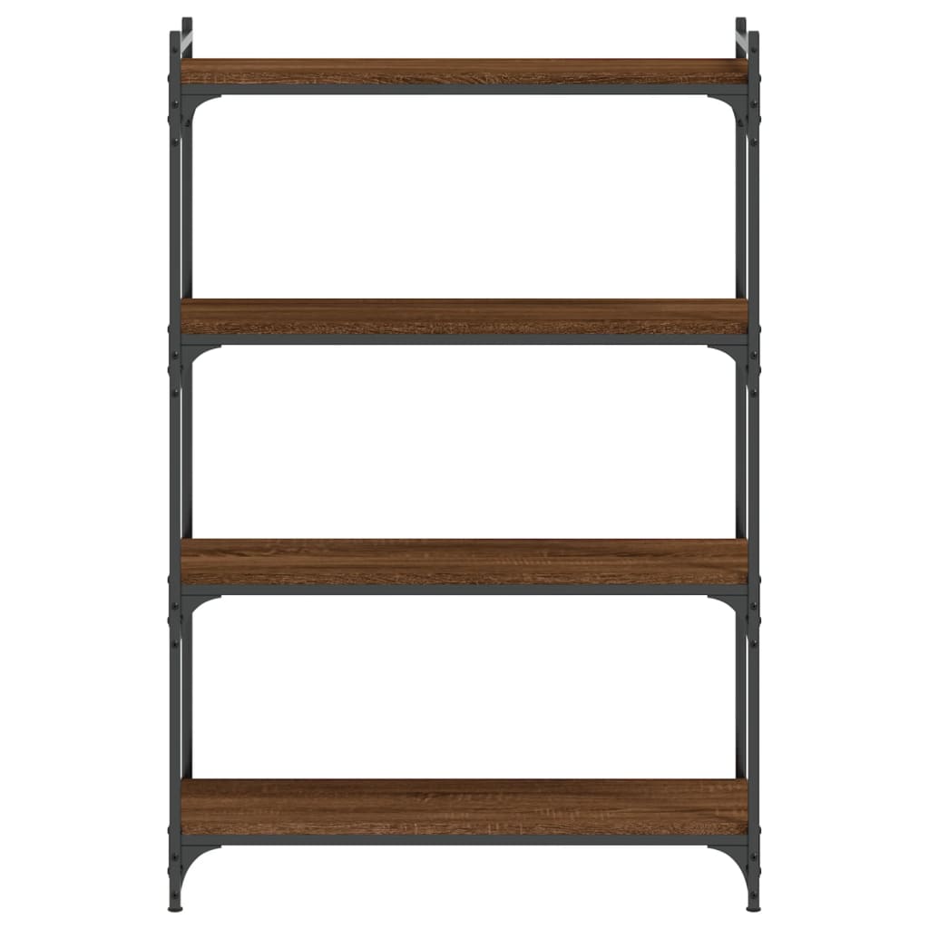 4-tier bookcase, brown oak 80x30x120 cm, processed wood