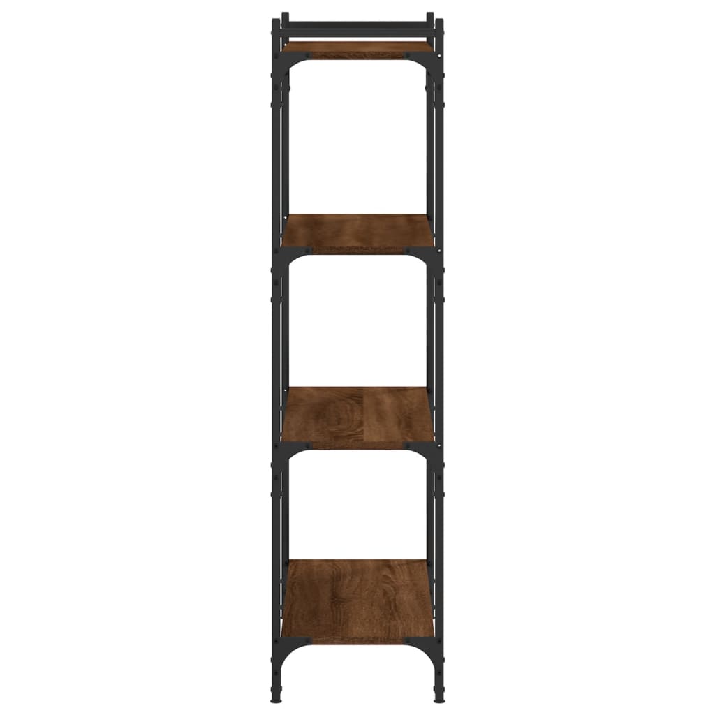 4-tier bookcase, brown oak 80x30x120 cm, processed wood