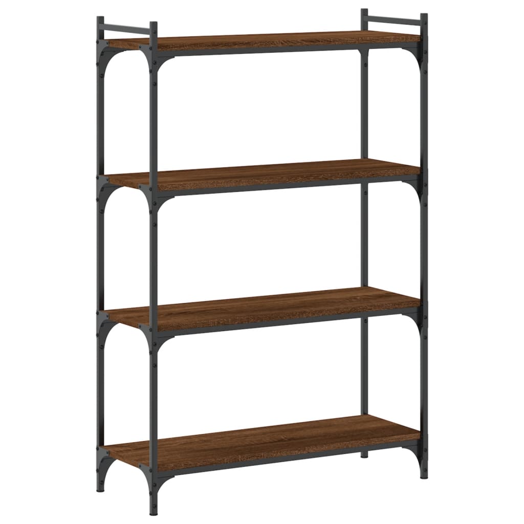 4-tier bookcase, brown oak 80x30x120 cm, processed wood