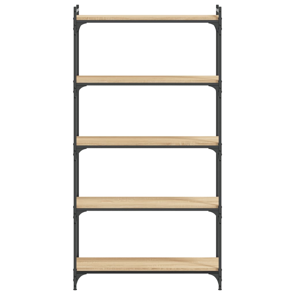 5-tier bookcase sonoma oak 80x30x154 cm processed wood