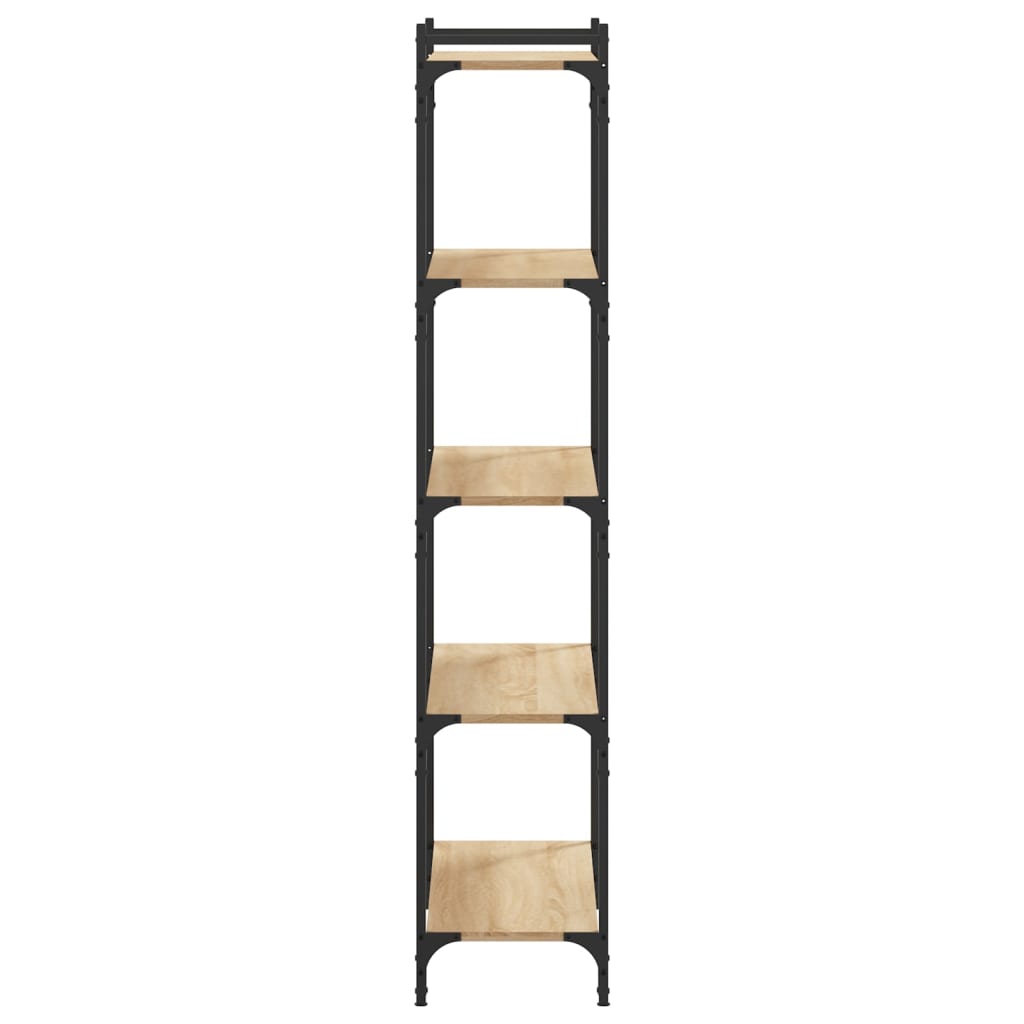 5-tier bookcase sonoma oak 80x30x154 cm processed wood