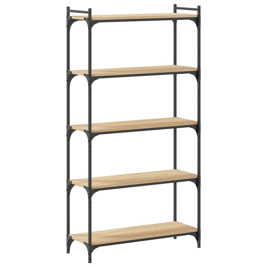 5-tier bookcase sonoma oak 80x30x154 cm processed wood