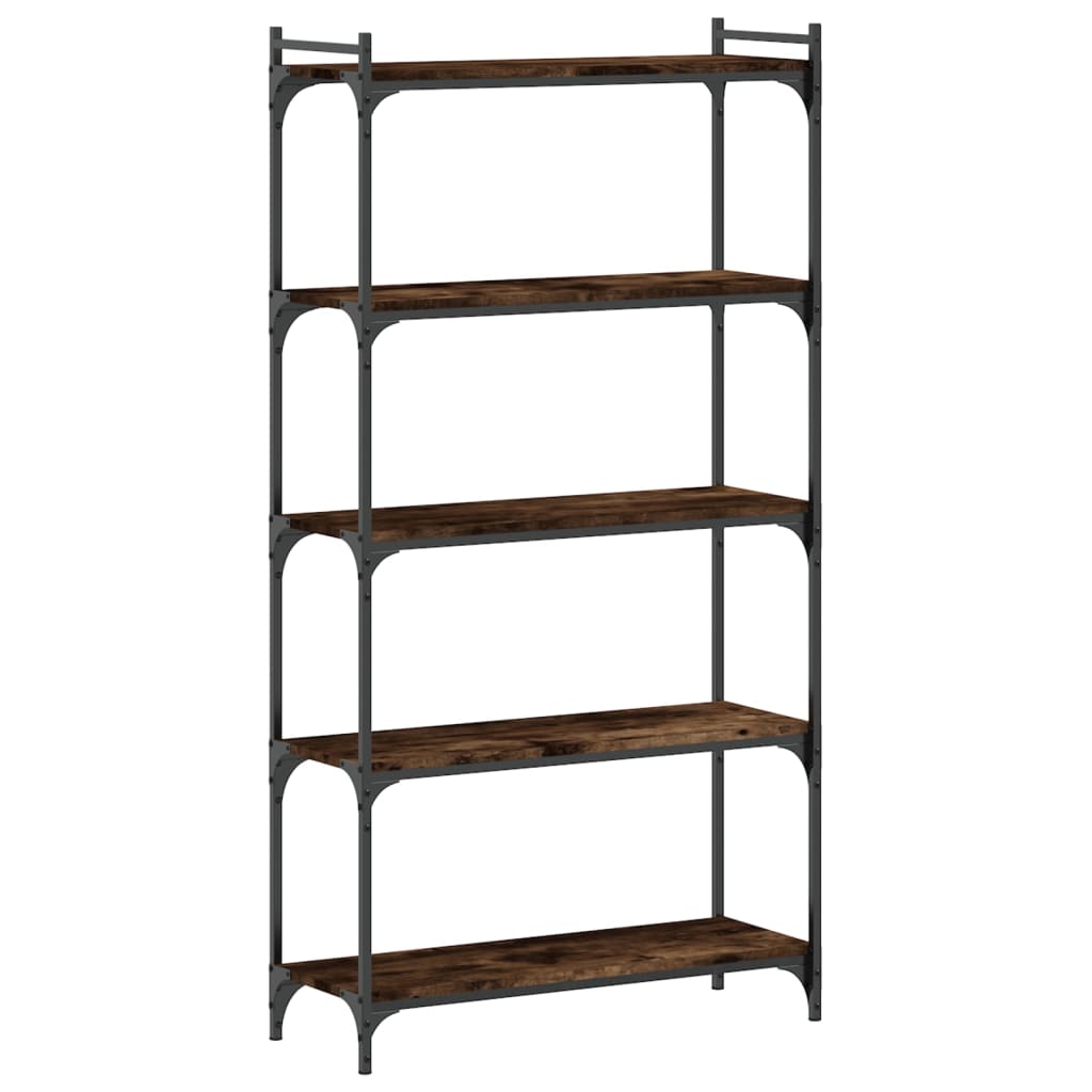 5-tier bookcase smoked oak 80x30x154 cm processed wood