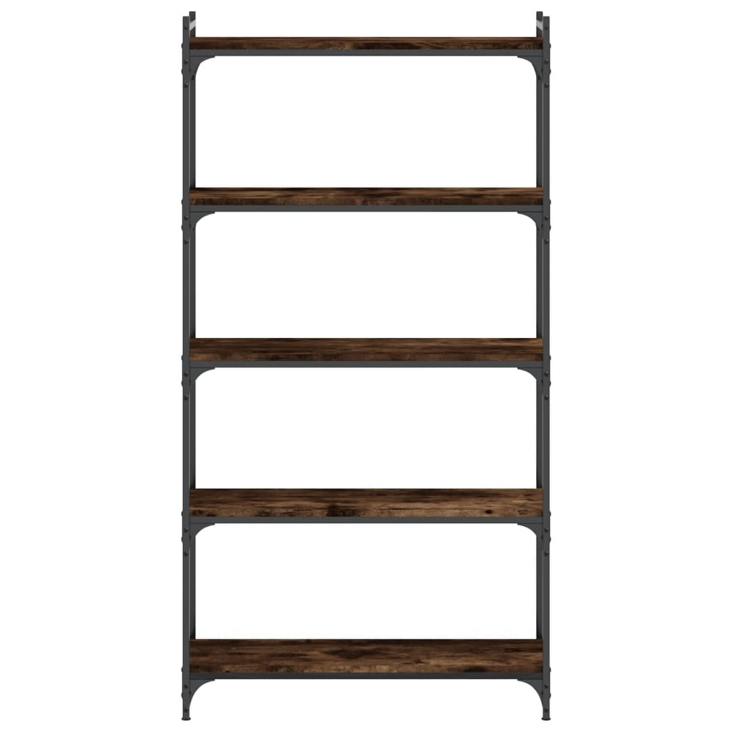 5-tier bookcase smoked oak 80x30x154 cm processed wood