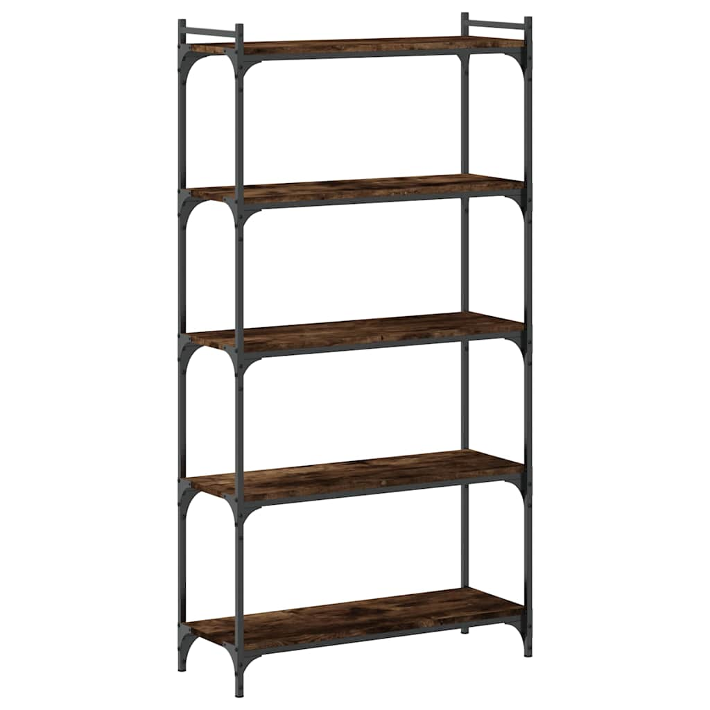 5-tier bookcase smoked oak 80x30x154 cm processed wood