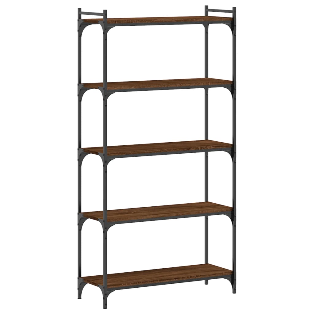 5-tier bookcase, brown oak 80x30x154 cm, processed wood