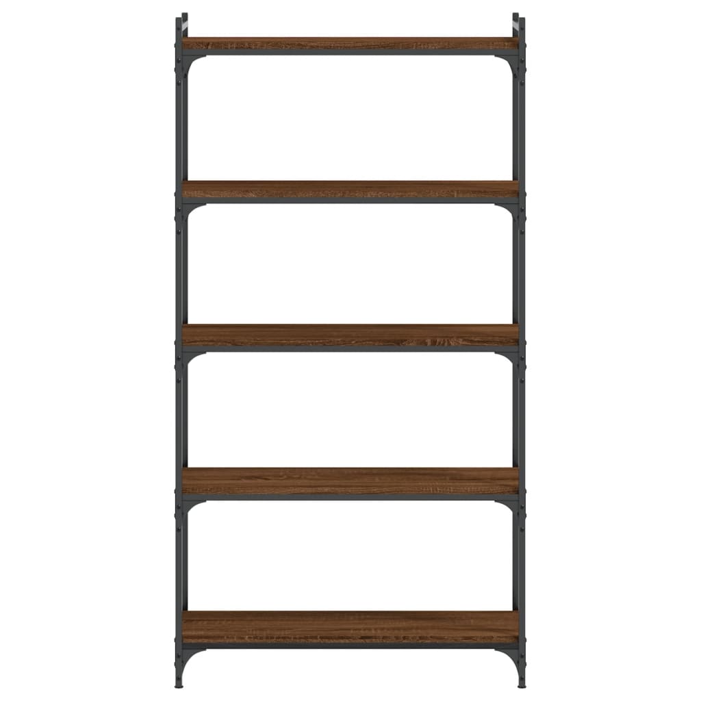 5-tier bookcase, brown oak 80x30x154 cm, processed wood