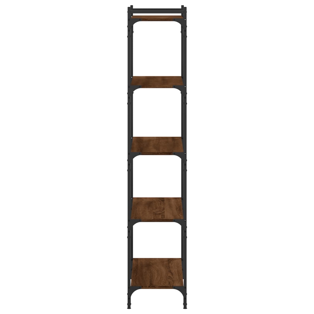 5-tier bookcase, brown oak 80x30x154 cm, processed wood