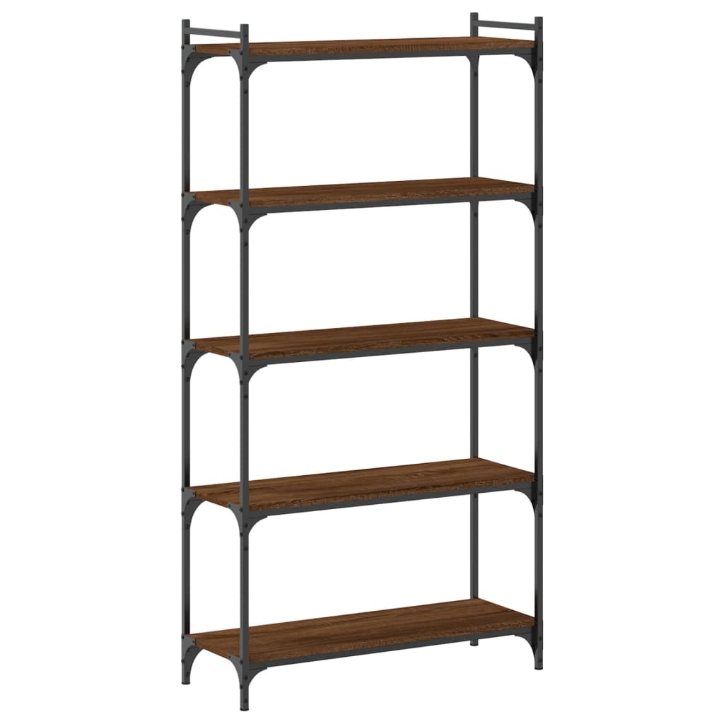 5-tier bookcase, brown oak 80x30x154 cm, processed wood