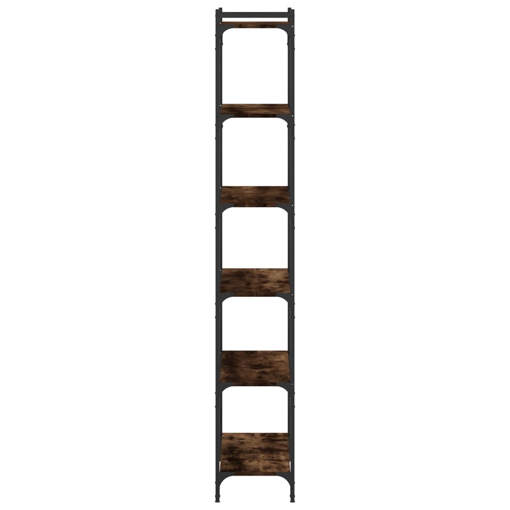 6-tier bookcase, brown oak 80x30x188 cm, processed wood