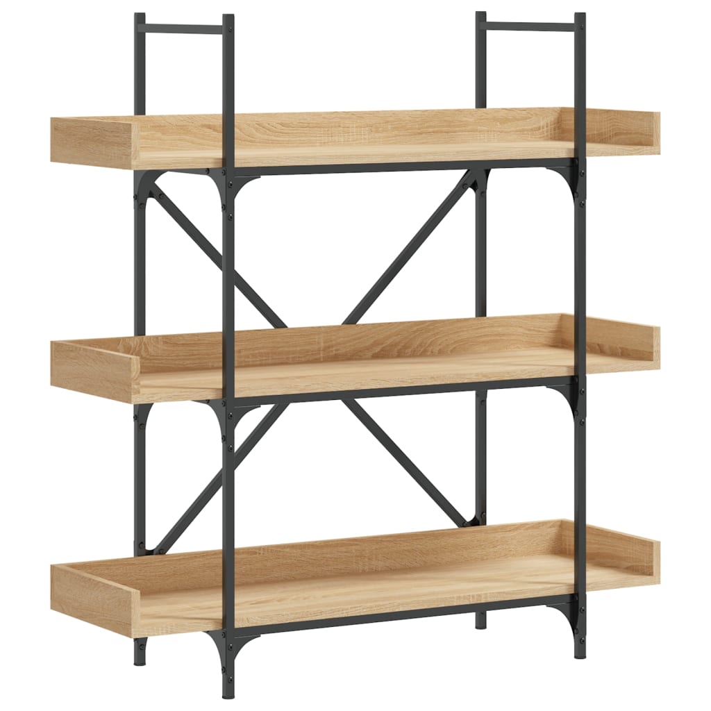 3-tier bookcase, sonoma oak, 100x33x108.5 cm wood