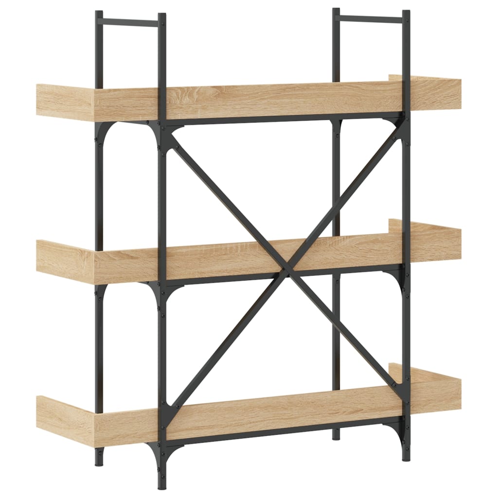 3-tier bookcase, sonoma oak, 100x33x108.5 cm wood