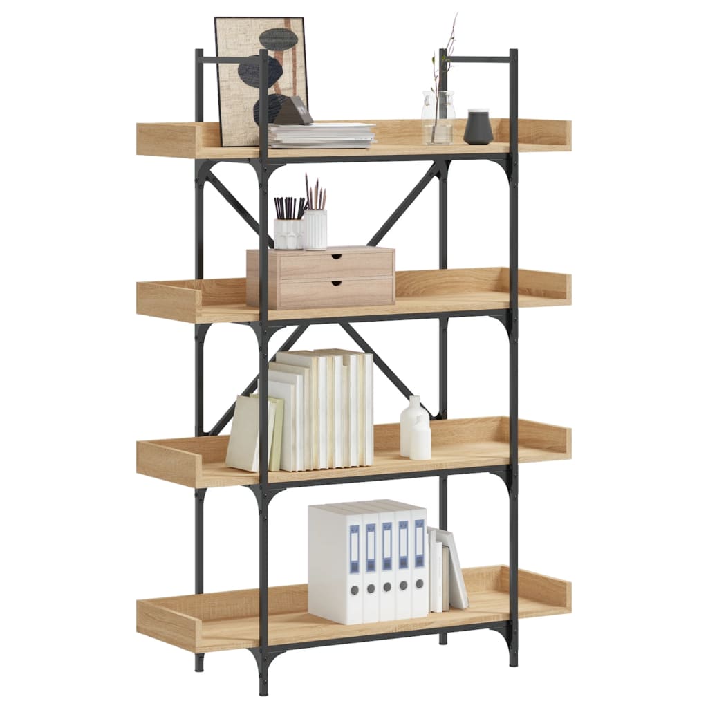 4-tier bookcase, sonoma oak, 100x33x145.5 cm, wood