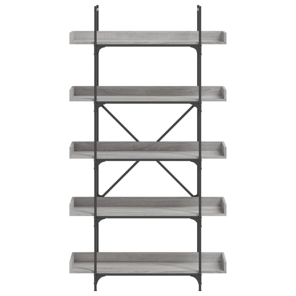 5-tier bookcase, sonoma gray, 100x33x180.5 cm, composite wood