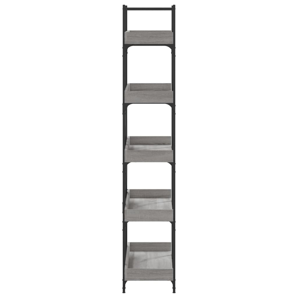 5-tier bookcase, sonoma gray, 100x33x180.5 cm, composite wood