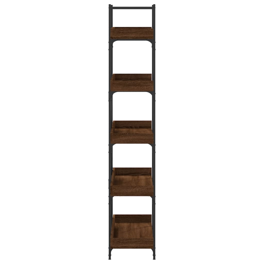 5-tier bookcase, brown oak, 100x33x180.5 cm, composite wood