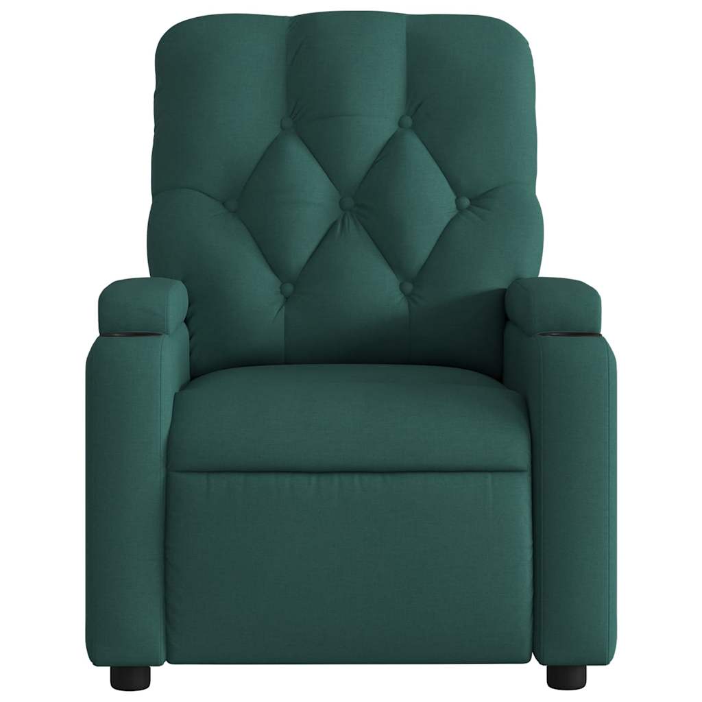 Folding massage chair, dark green, fabric