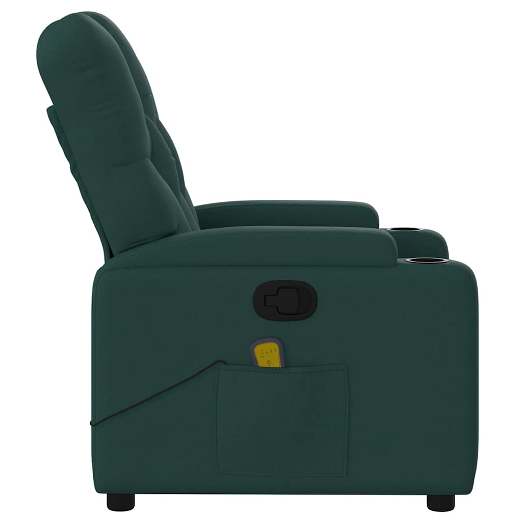 Folding massage chair, dark green, fabric