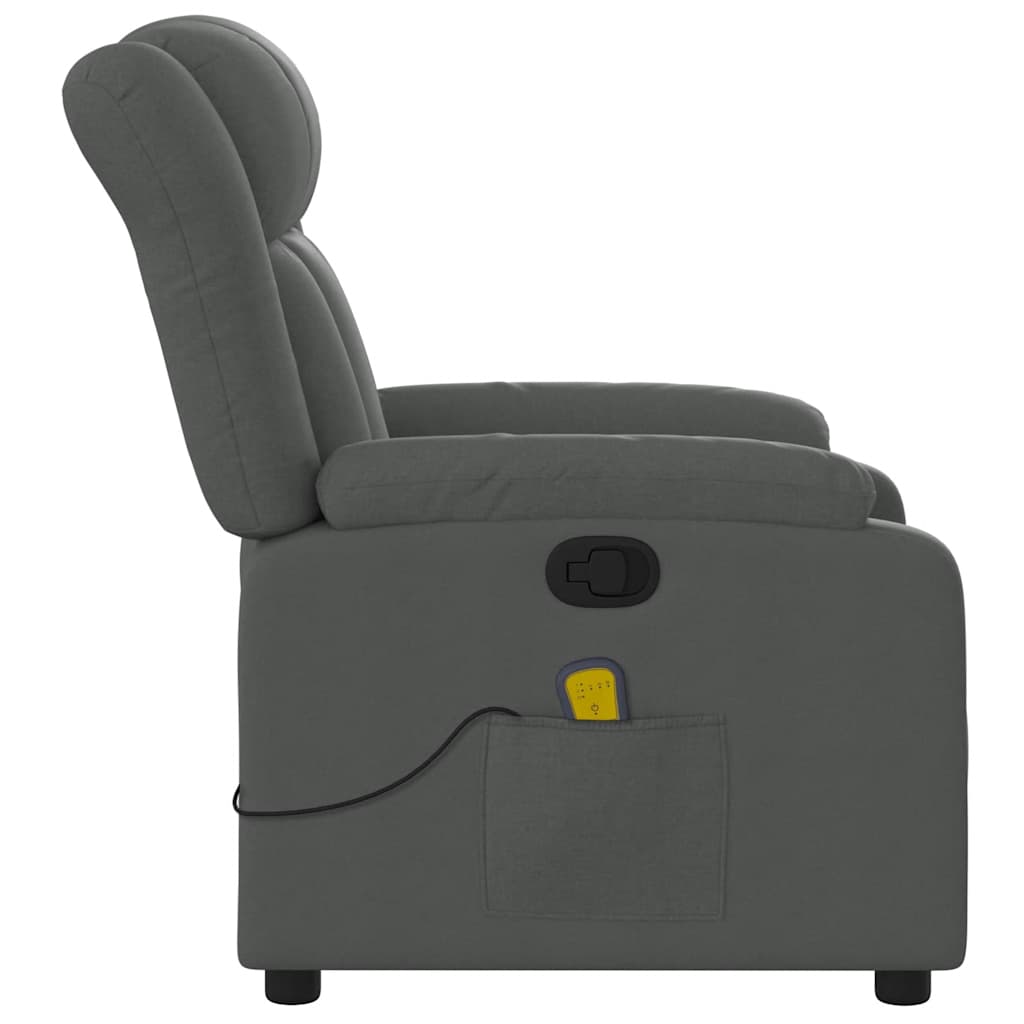 Folding massage chair, dark grey, fabric