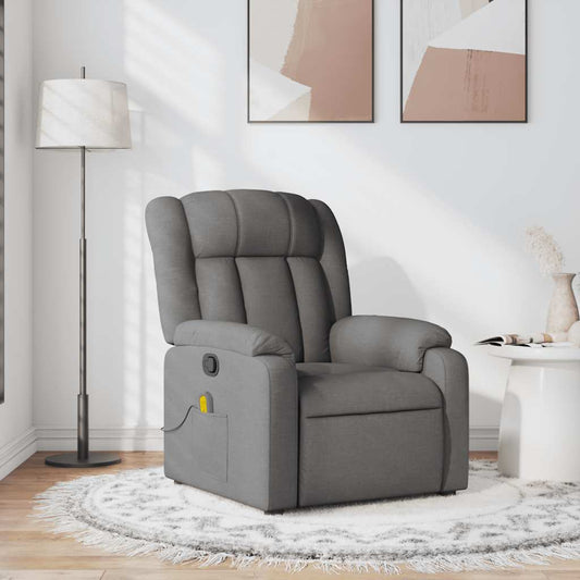 Folding massage chair, dark grey, fabric