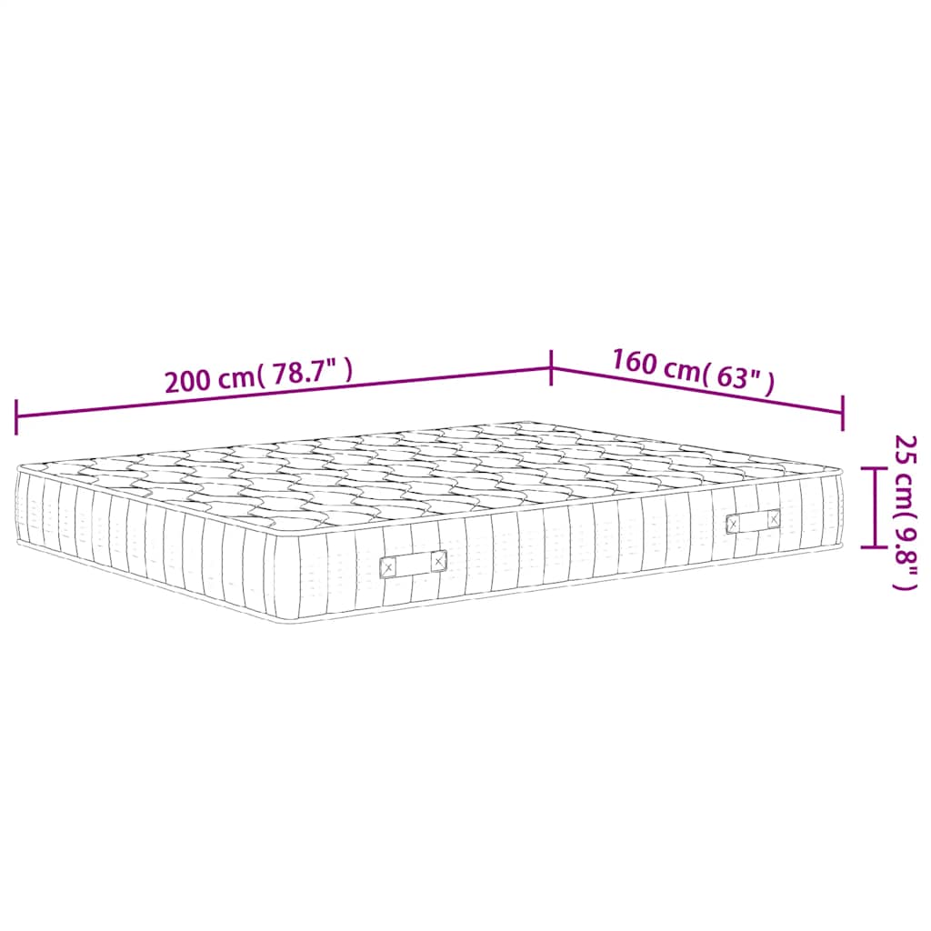 Saltea arcuri buzunar Super King Size fermitate medie 160x200cm