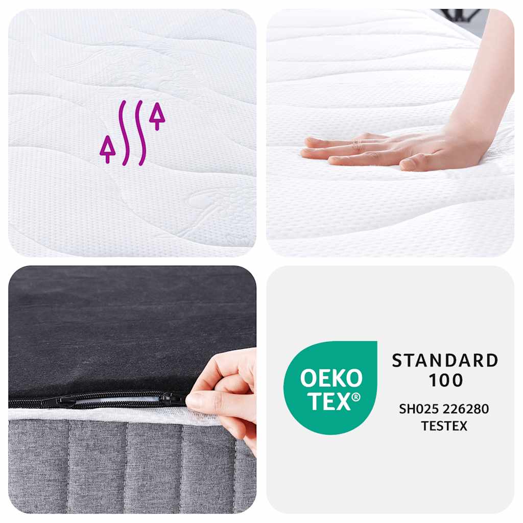 Pocket spring mattress, medium firmness, 70x200 cm