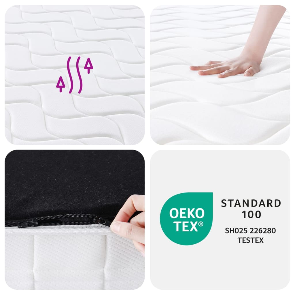 Pocket spring mattress, medium firmness, 90x200 cm