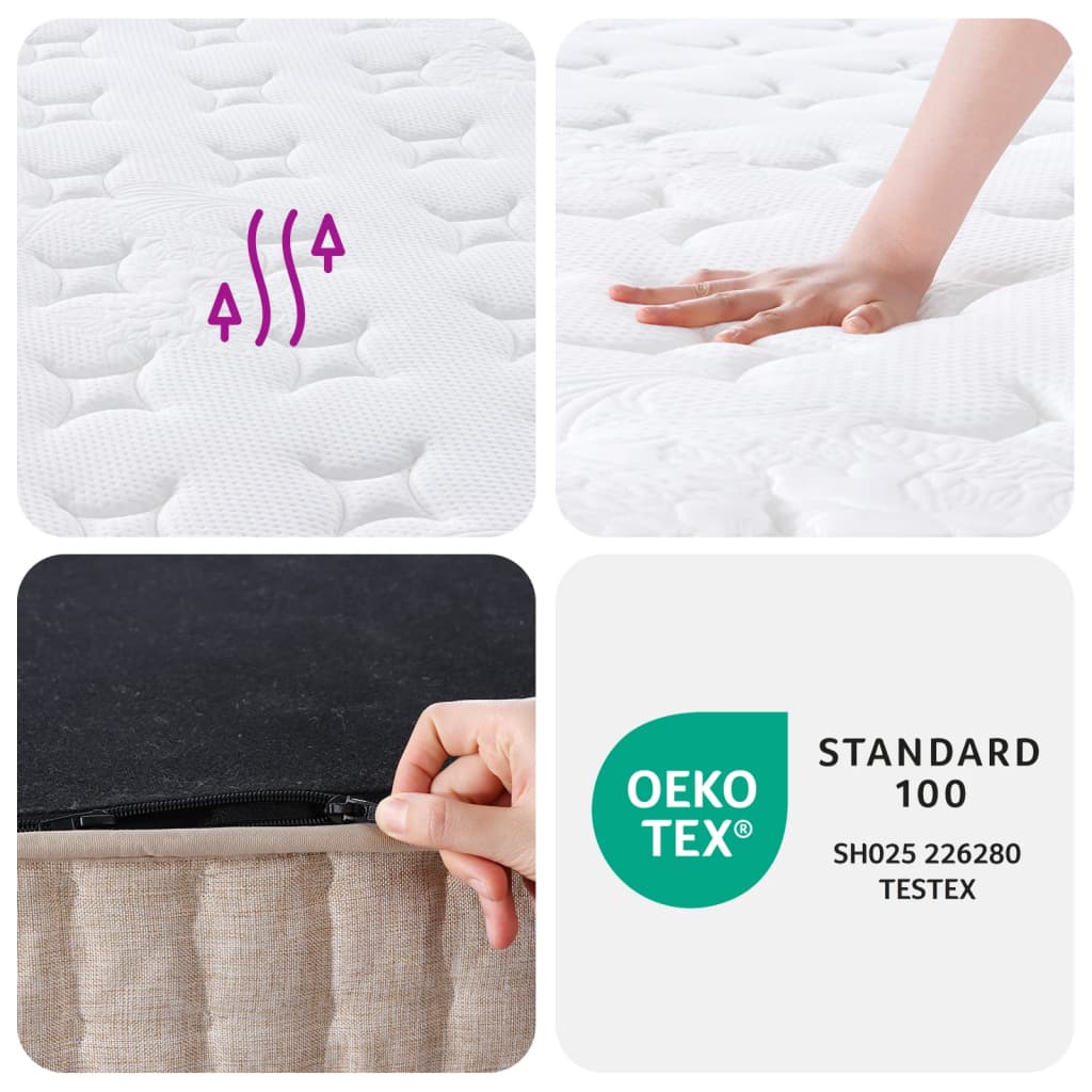 Pocket spring mattress, medium firmness, 80x200 cm