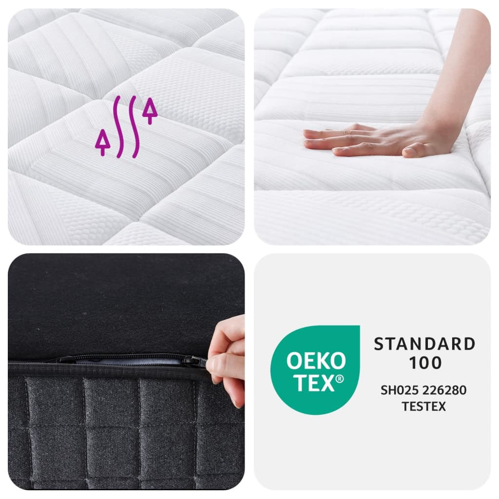 Pocket spring mattress, medium firmness plus, 100x200 cm