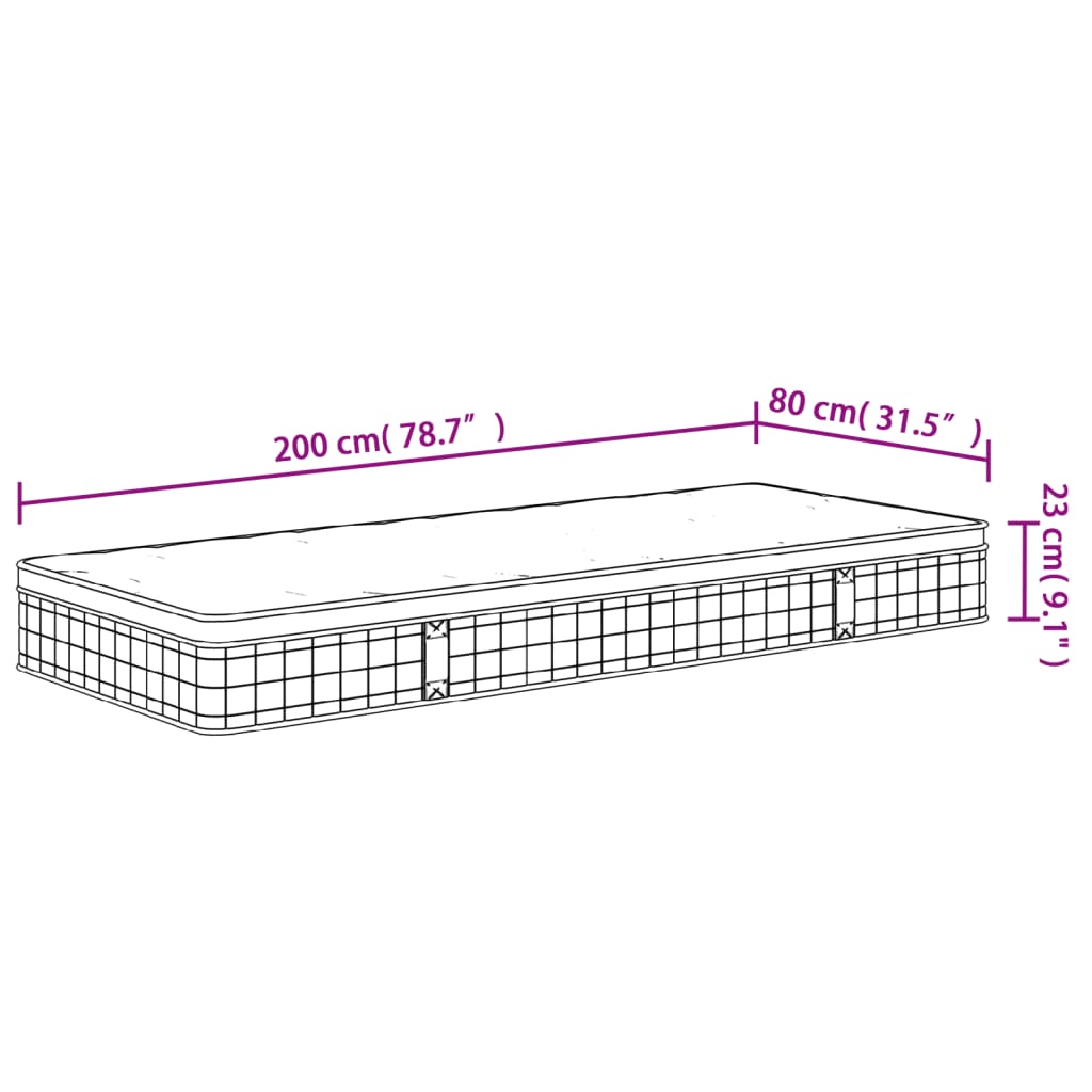 Saltea cu arcuri bonnell, fermitate medie, 80x220 cm