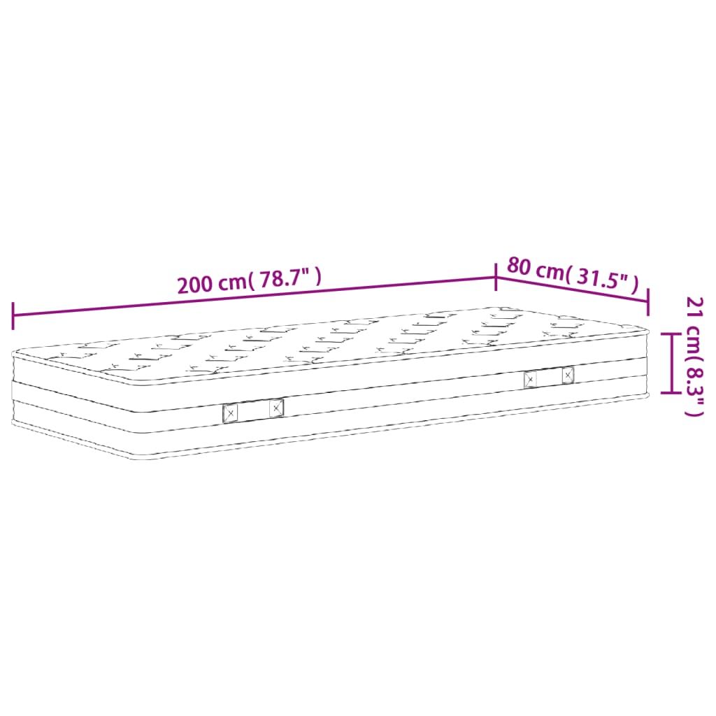 Saltea cu arcuri bonnell, fermitate medie, 80x220 cm