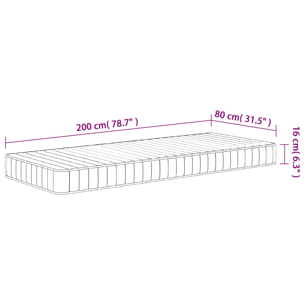 Saltea din spumă, fermitate medie moale, 80x200 cm