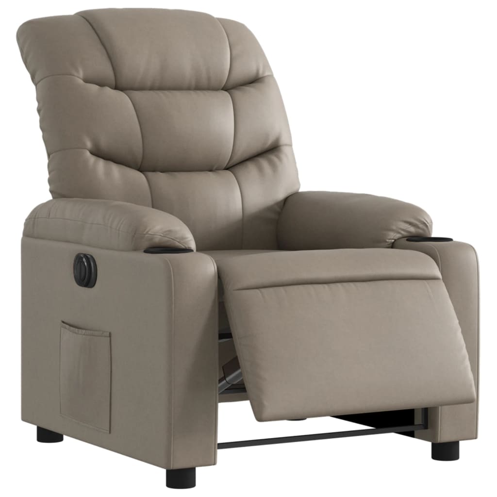 Electric reclining armchair, cappuccino, eco-leather