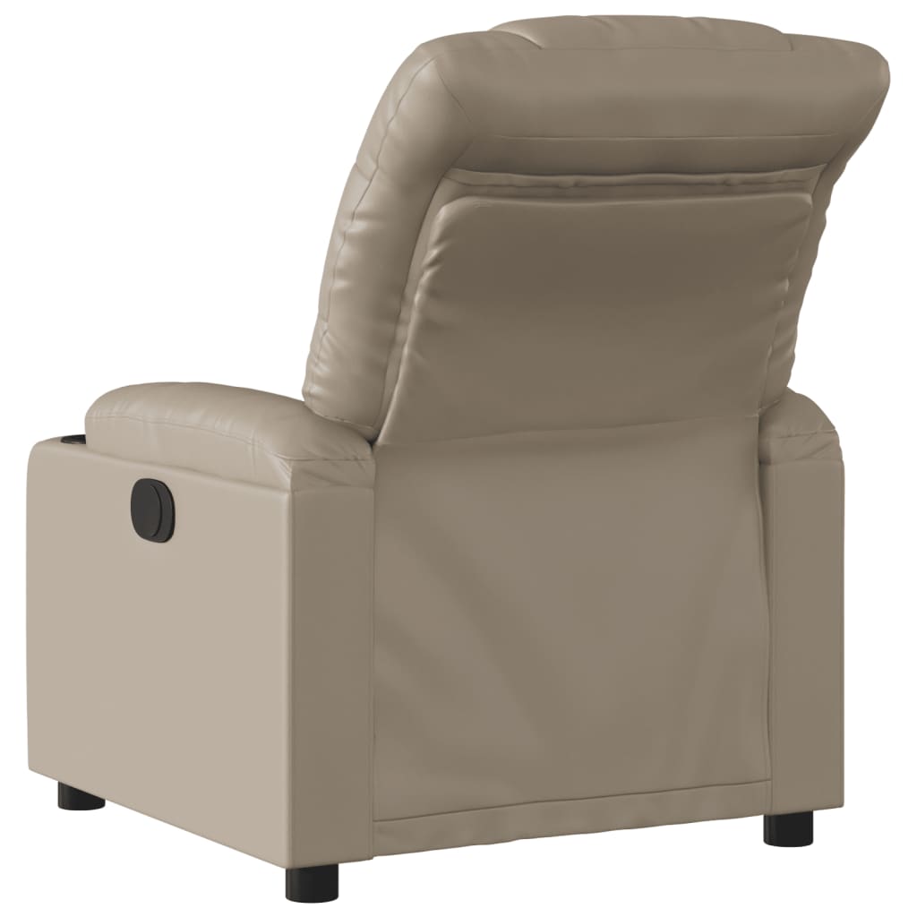 Electric reclining armchair, cappuccino, eco-leather