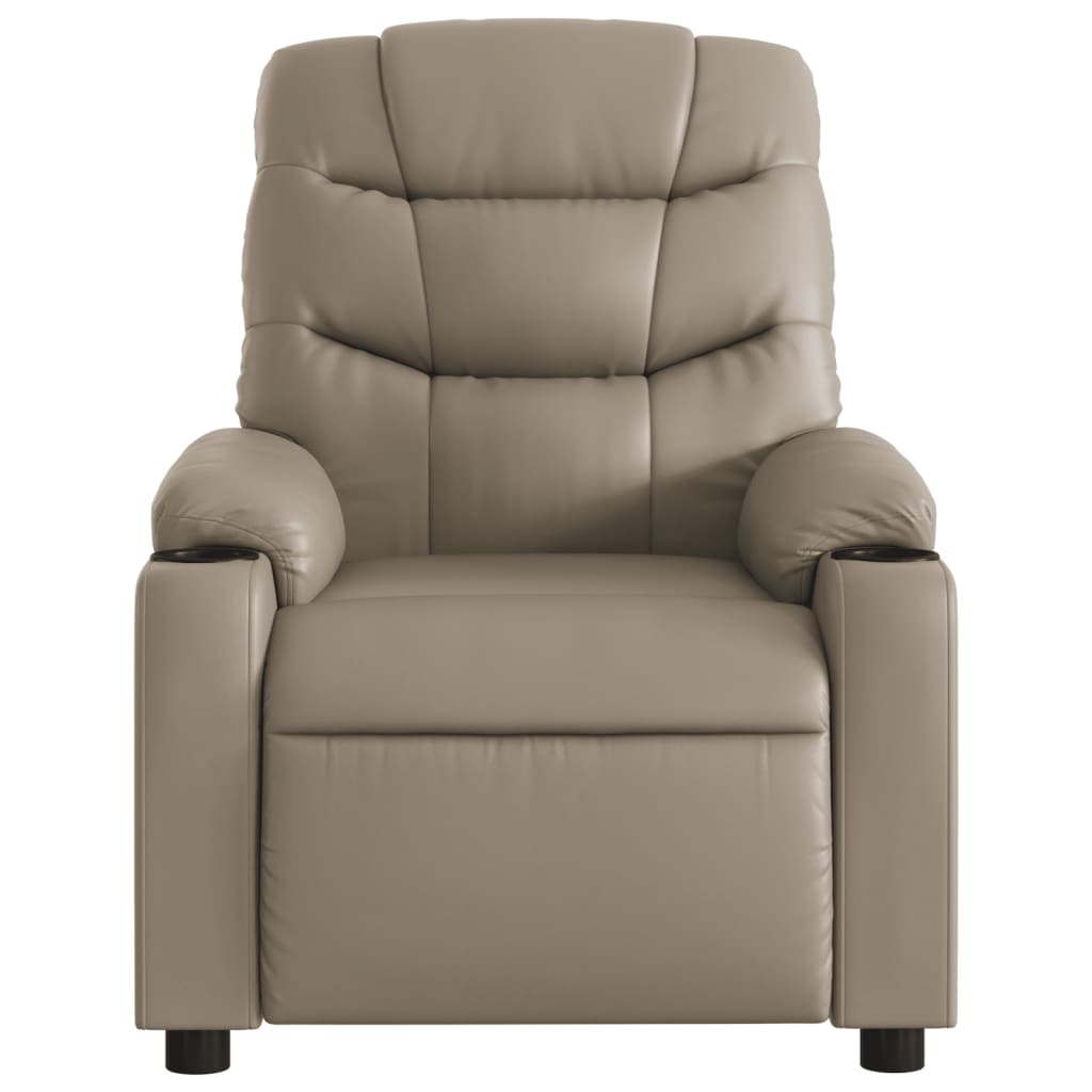 Electric reclining armchair, cappuccino, eco-leather