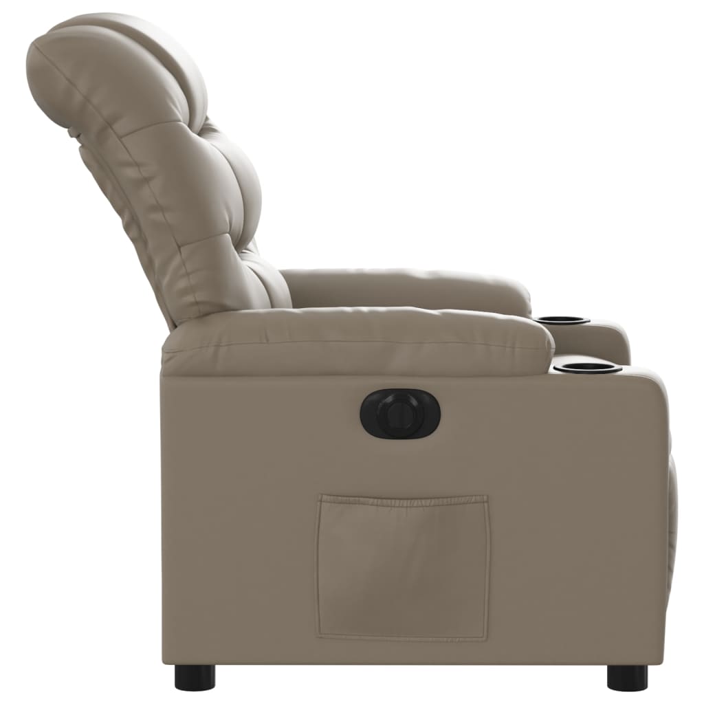 Electric reclining armchair, cappuccino, eco-leather